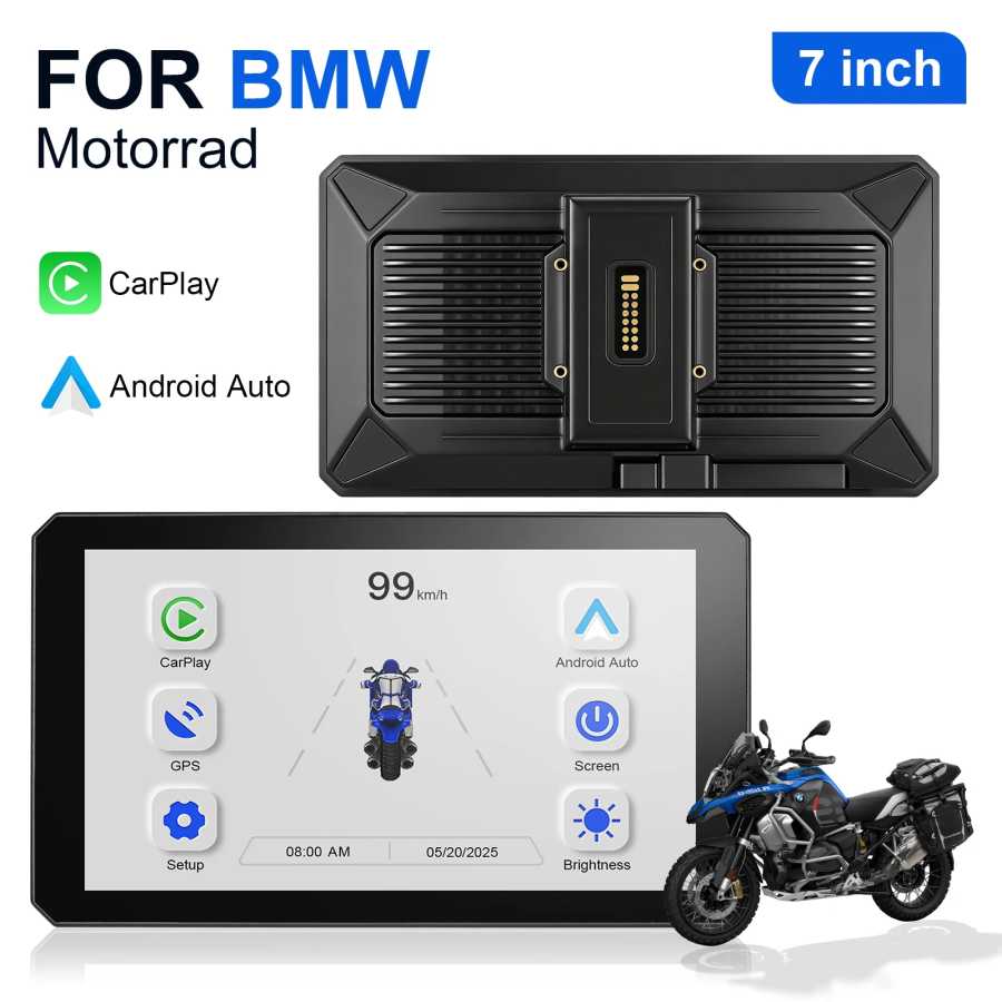 Портативный 7-дюймовый мотонавигатор CarPlay для BMW XR M1000 R1200GS R1250GS S1000XR R1300GS с поддержкой Android Auto Аксессуары для мотоциклов