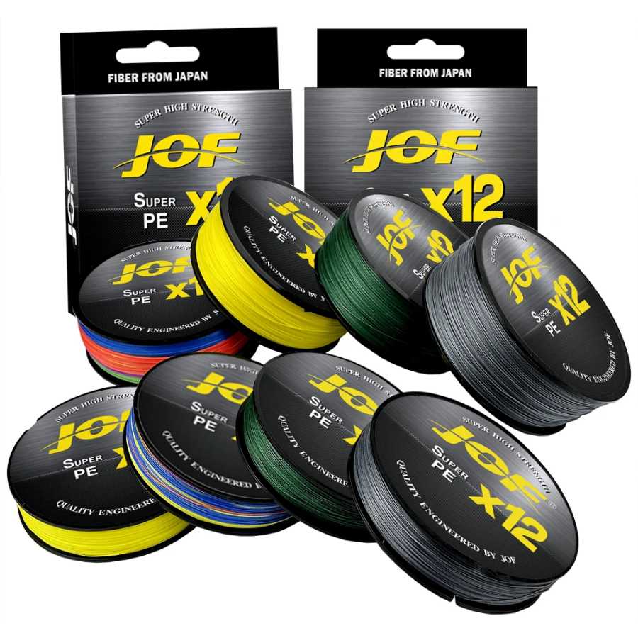 JOF X12 Модернизированные плетеные лески Супер прочная 12-прядная мультифиламентная полиэтиленовая леска 100 м 300 м 500 м 25 фунтов 30 фунтов 39 фунтов 50 фунтов 65 фунтов 92 фунта Для рыбалки