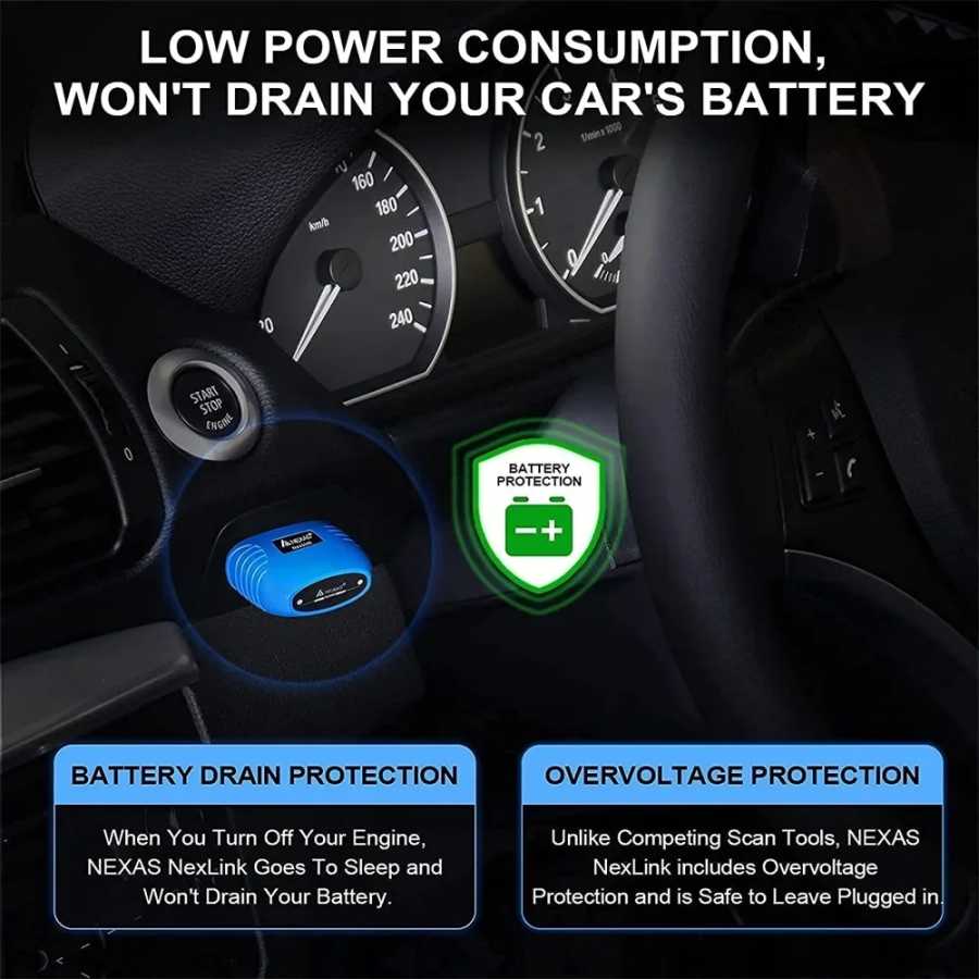 Фотография №5 товара Диагностический сканер NEXAS для мотоциклов, Bluetooth 5,0, OBD2, устройство считывания