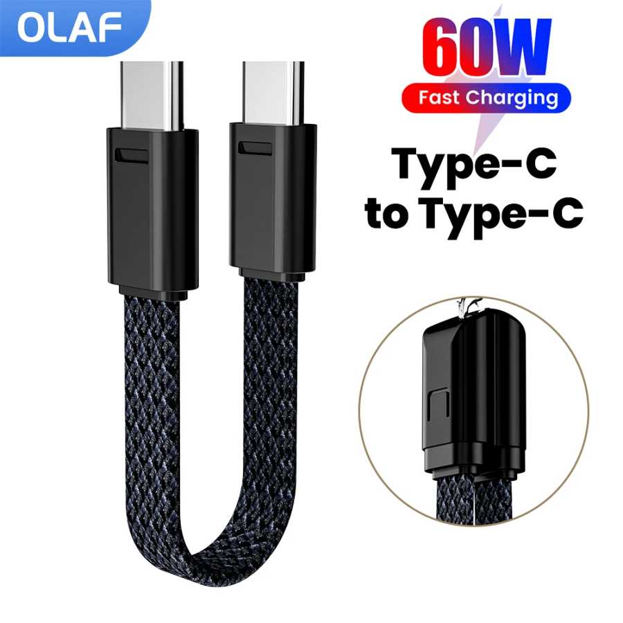 60 Вт короткий кабель 16,5 см типа C к USB C для быстрой зарядки для Iphone 15 16 Xiaomi Samsung Huawei Power BanK кабель типа C к типа C Аксессуары для мобильных телефонов