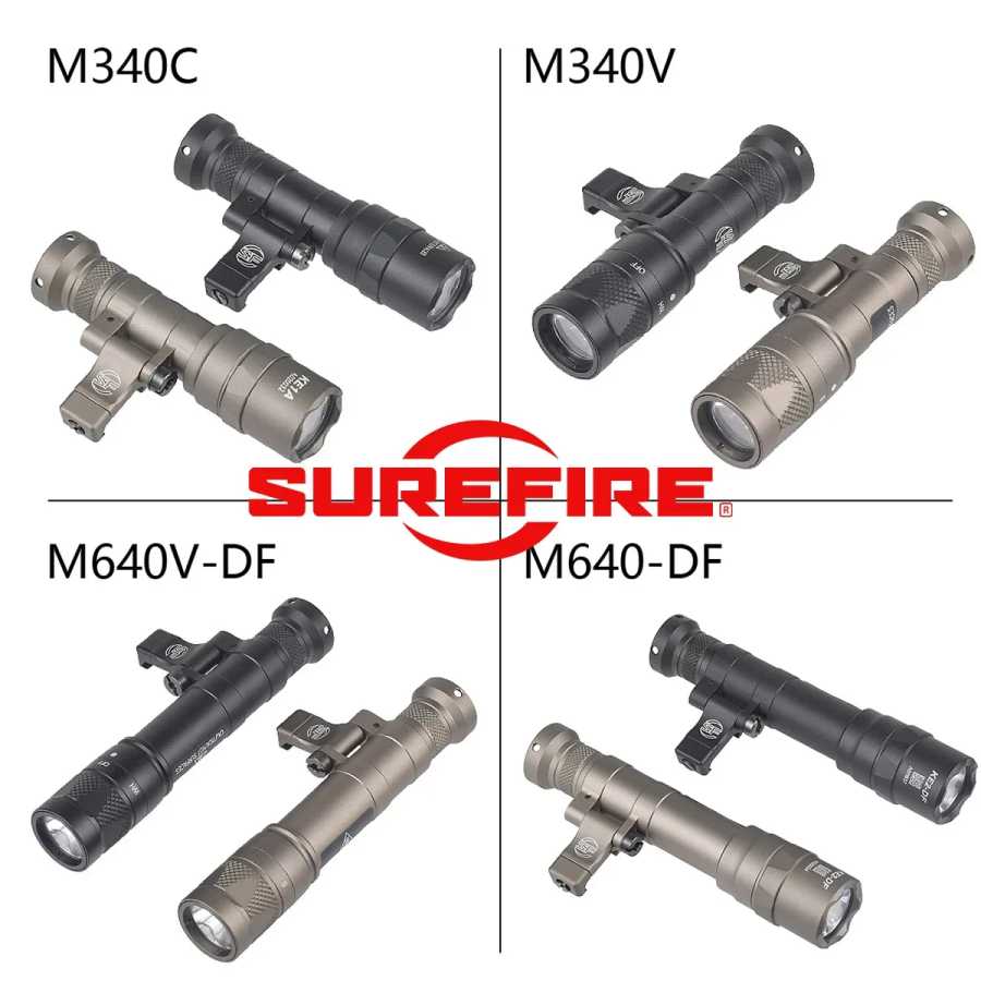 Тактический фонарь SureFire M600 M340 DF M640 SF, фонарь M340V Scout Light с креплением на планку Picatinny 20 мм и креплением M-LOK, для страйкбола и охоты Охота