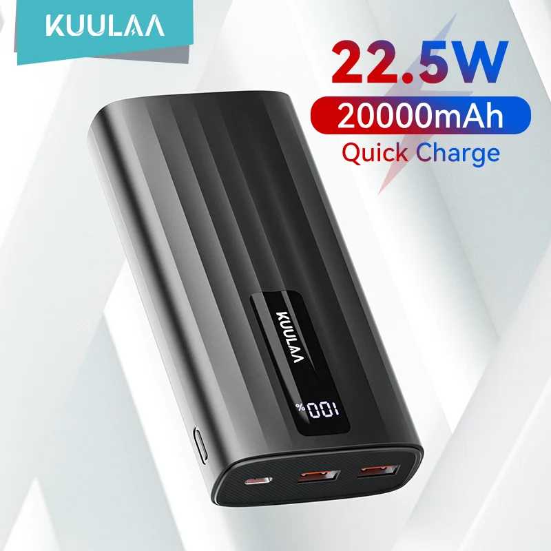 KUULAA 20000 мАч/10000 мАч Power Bank 22,5 Вт PD Портативное зарядное устройство с быстрой зарядкой Внешний аккумулятор для iPhone 15 14 13 Samsung Huawei Аксессуары для мобильных телефонов