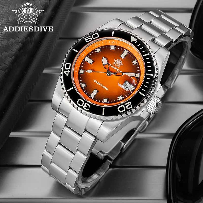 ADDIESDIVE AD2089 НОВЫЕ спортивные часы для мужчин, 41 мм, кварцевые, с цветным вращающимся безелем, светящиеся в темноте (BWG9), водонепроницаемые до 200 м, часы для дайвинга Мужские часы