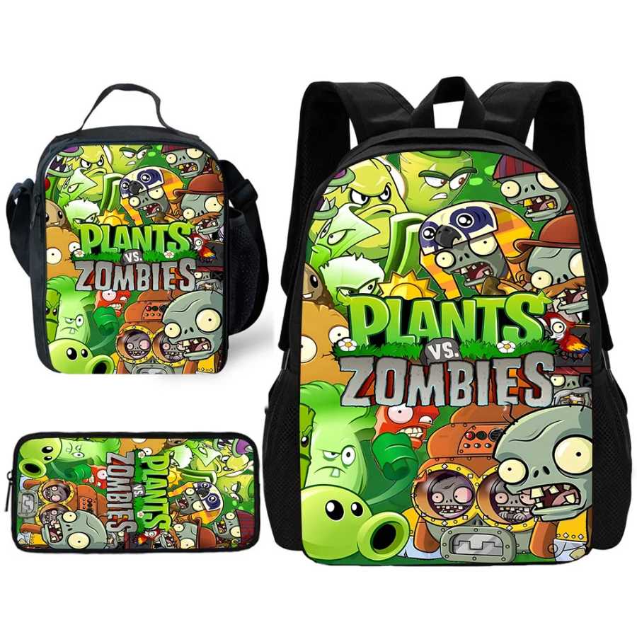 Детская горячая игра для P-Plantss Vs Z-Zombiess, школьный рюкзак с сумками для обеда, сумками-карандашами, школьными сумками для мальчиков и девочек, лучший подарок Детский Сумки