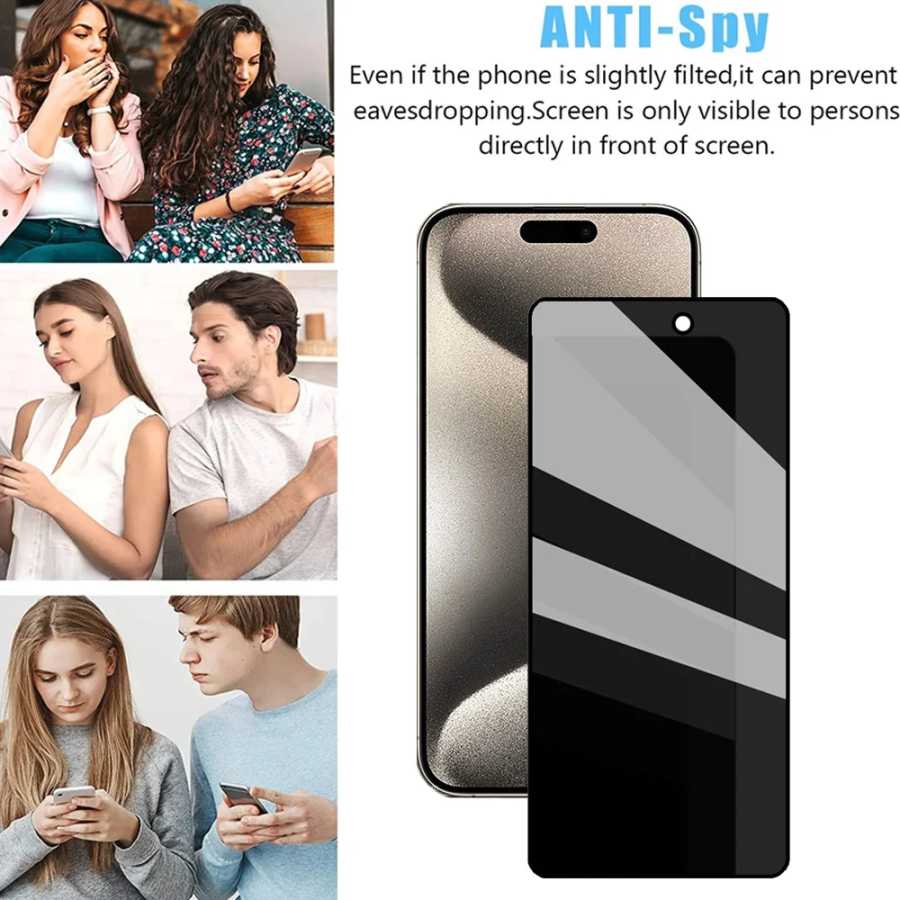 Фотография №5 товара Антишпионское стекло iPhone 17 17e 16e 16 15 Pro Max