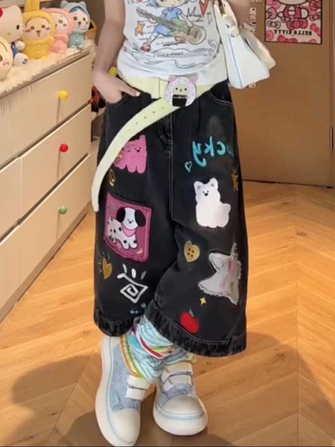 Фотография №2 товара Летние женские шорты Shoujo Jorts Abi Tide Harajuku, корейские джинсовые