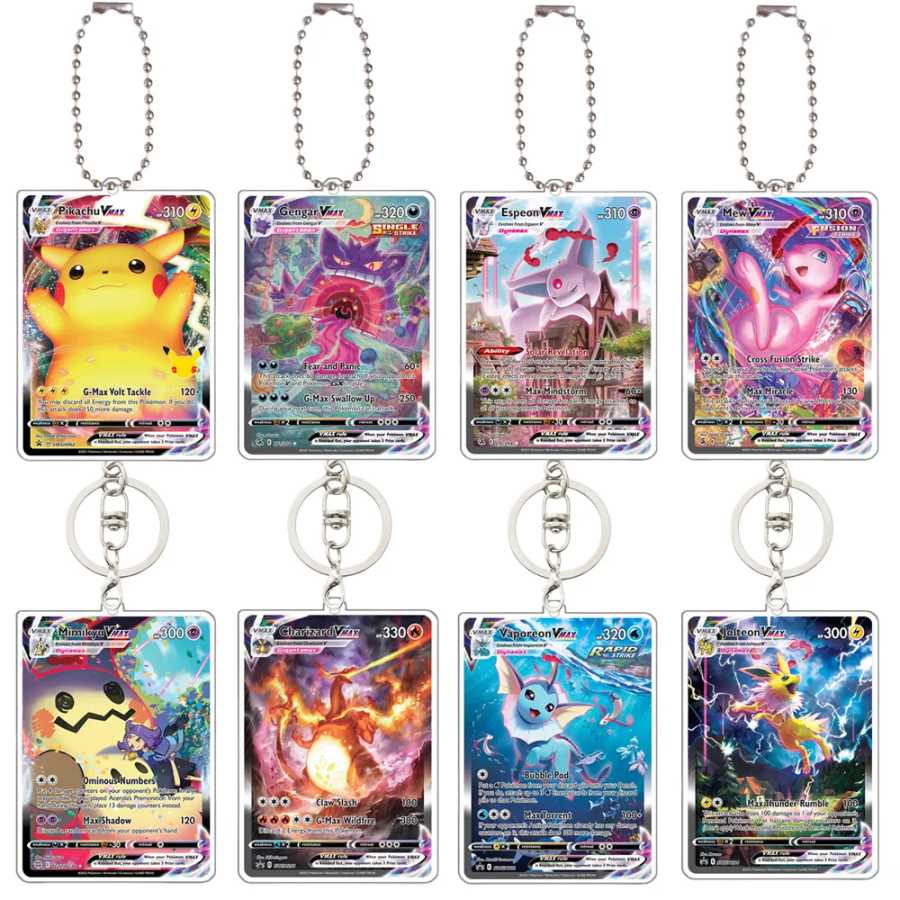 Pokemon Vaporeon Espeon Mewtwo Gengar Charizard Jolteon Flareon игровой брелок акриловый кулон украшение 5 см Игровые фигурки и трансформеры