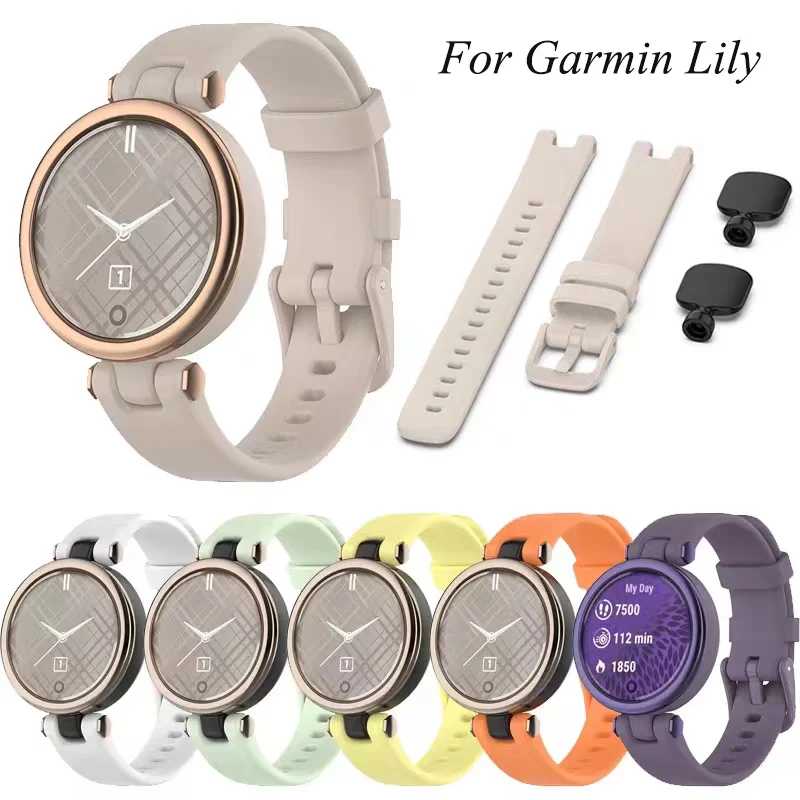 Ремешок для часов Garmin lily, сменный ремешок для умных часов, мягкий силиконовый спортивный ремешок, аксессуары для браслета Garmin lily Correa Аксессуары для часов