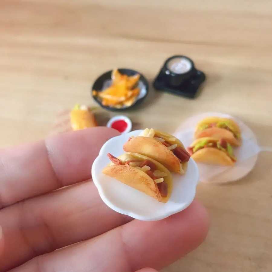 Фотография №2 товара Масштаб 1/12 миниатюрный кукольный домик tacos запекание burrito для Blyth