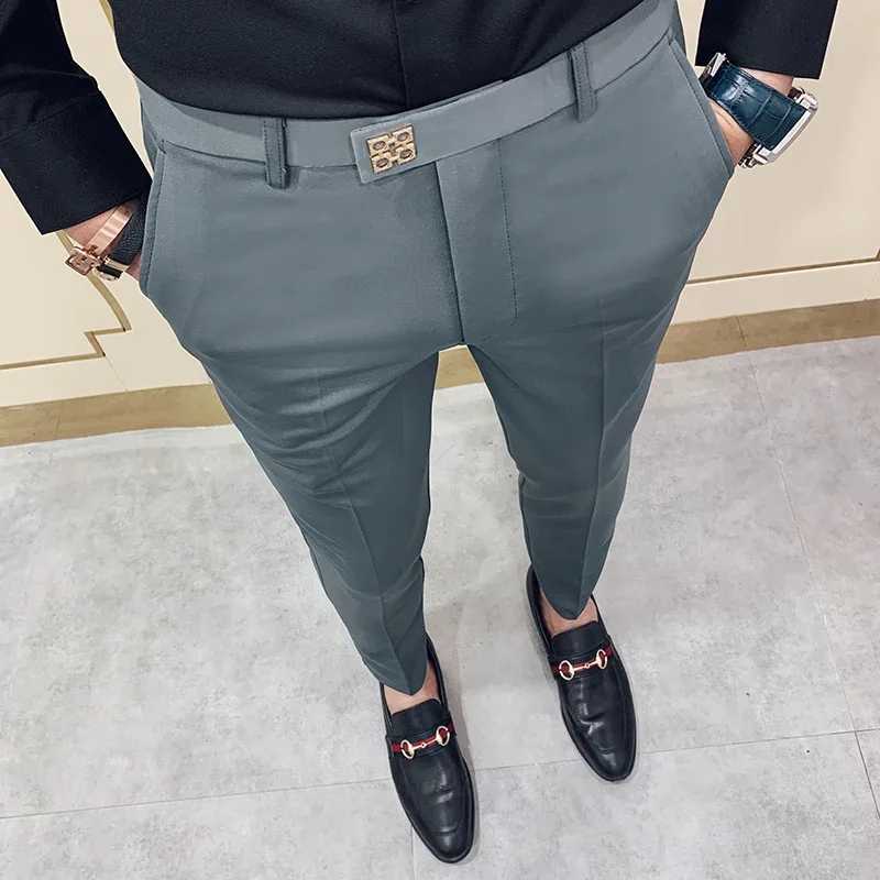 Мужские повседневные брюки Slim Fit для офиса и уличного стиля, весна 2026, высокое качество, универсальные, длиной до щиколотки Пиджаки и костюмы
