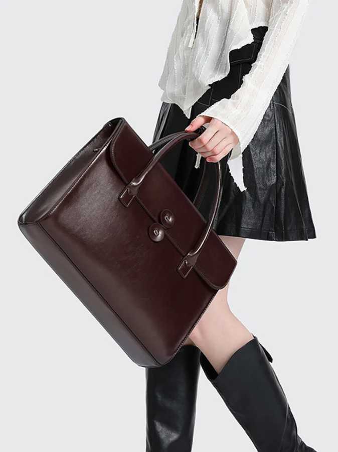Кожаный портфель для женщин, роскошный, винтажный, для офиса, деловой, на плечо, для ноутбука 14 дюймов, портативная сумка-мессенджер Деловая сумка для ноутбука для поездок на работу