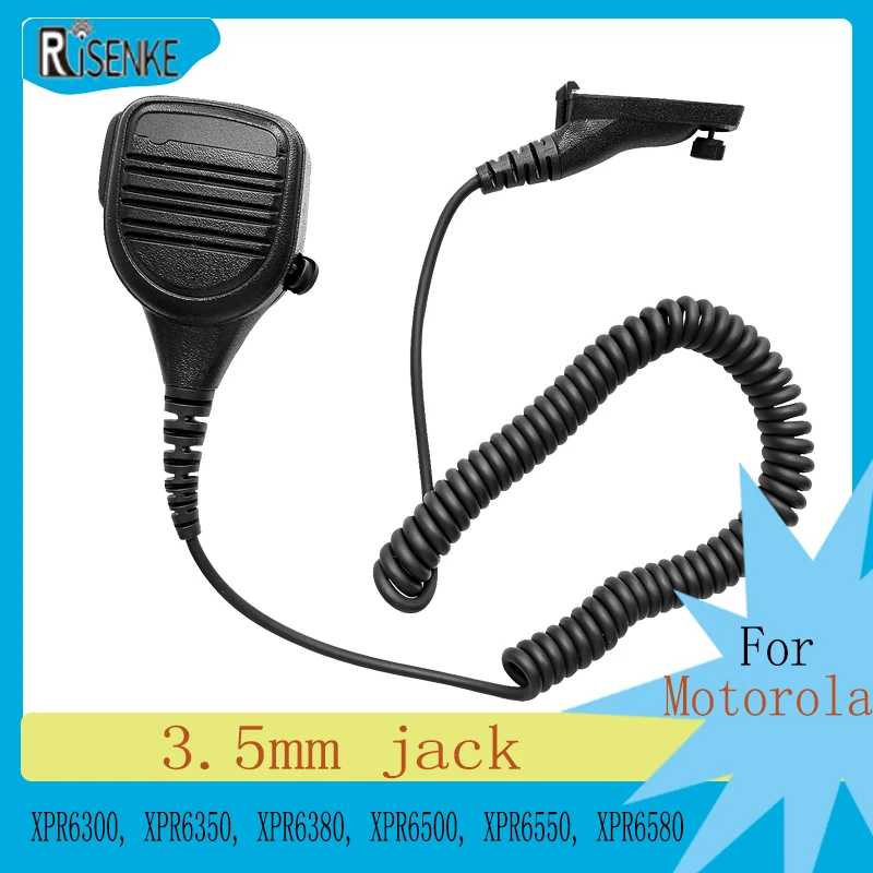 Динамик RISENKE Микрофон для Motorola APX1000, APX2000, APX4000, APX6000, APX7000, APX8000, XPR6350, XPR6380, XPR6500, XPR6580 Walkie Talkie Аксессуары & Запчасти