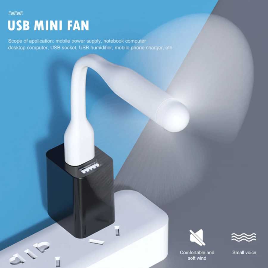 Фотография №1 товара Мини-USB-вентилятор Гибкий гибкий вентилятор для Power Bank Ноутбук ПК Зарядное