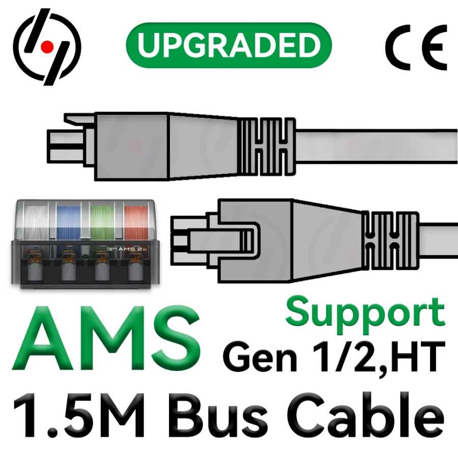 Для лаборатории Bambu AMS/AMS 2 Pro/AMS HT 1,5 м 6-контактный шинный кабель для 3D-принтера серии X1/P1/H2D 3D-печать
