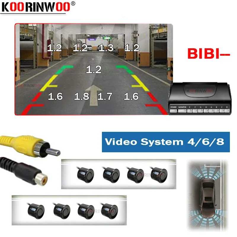 Koorinwoo электромагнитные датчики парковки автомобиля 8/6/4 зонда подсветка передняя задняя сигнализация Parkmaster для навигационной DVD видеосистемы Автоэлектроника