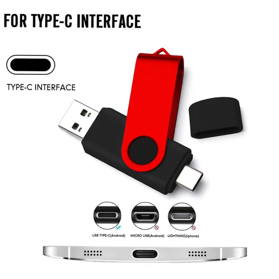Фотография №1 товара 100 шт./лот USB-флешка Type-C 128 ГБ с бесплатным индивидуальным логотипом