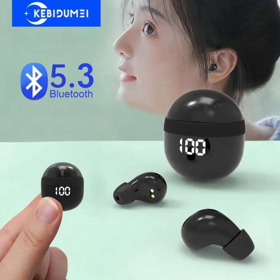 Мини-наушники Bluetooth 5,3, невидимые наушники, спортивные беспроводные гарнитуры TWS, Hi-Fi стерео наушники с шумоподавлением для Xiaomi Портативное аудио и видео