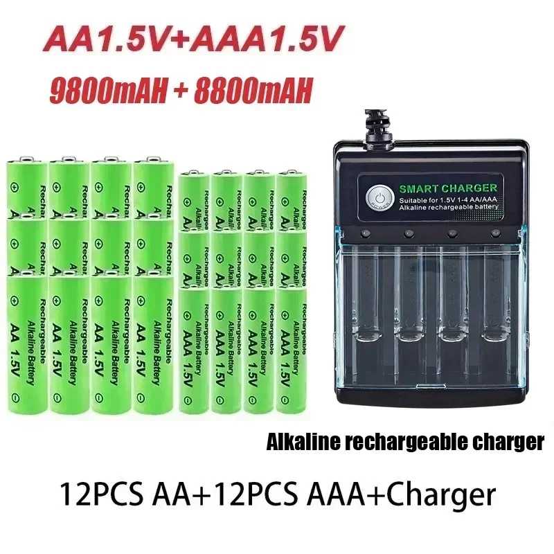 Фотография №3 товара Оригинальная аккумуляторная батарея 1,5 В AA 9800 мАч + AAA