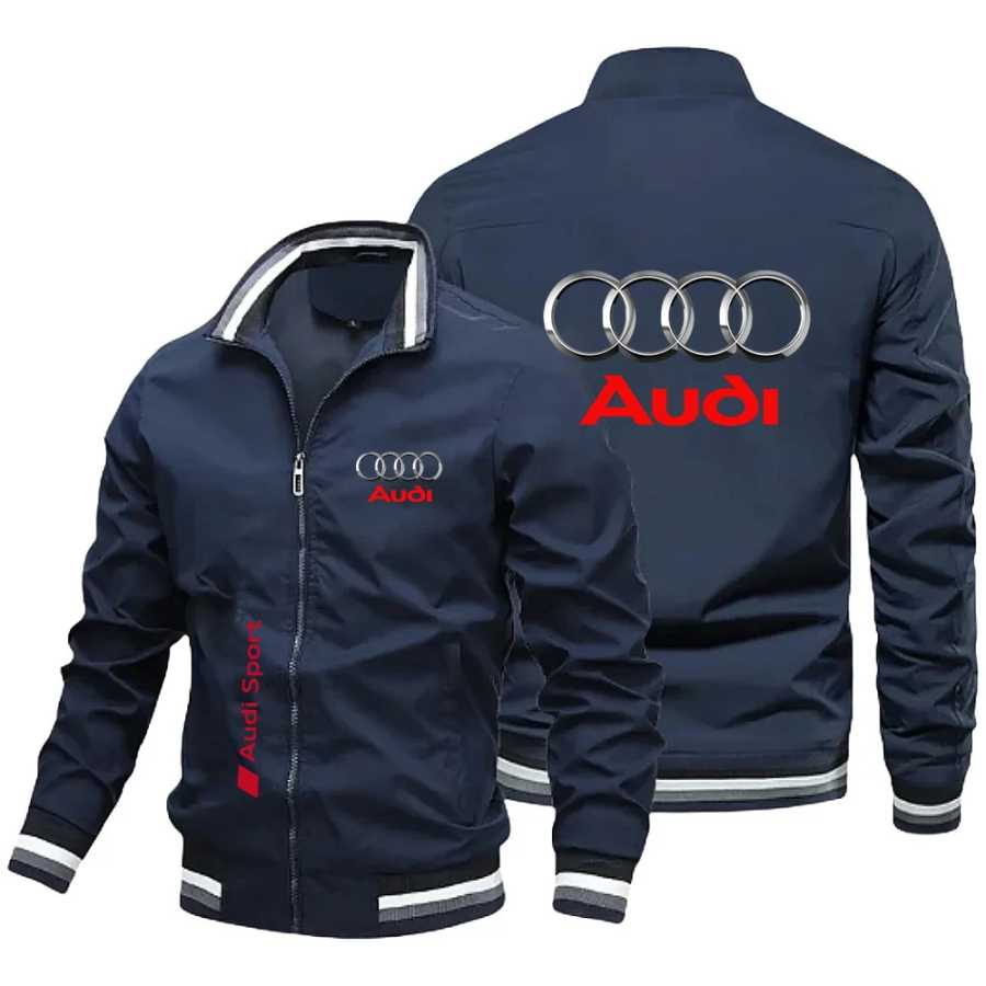 2026 AUDI Весенне-осенняя куртка на молнии, повседневная спортивная куртка с боковым карманом для молодежи Пальто и куртки