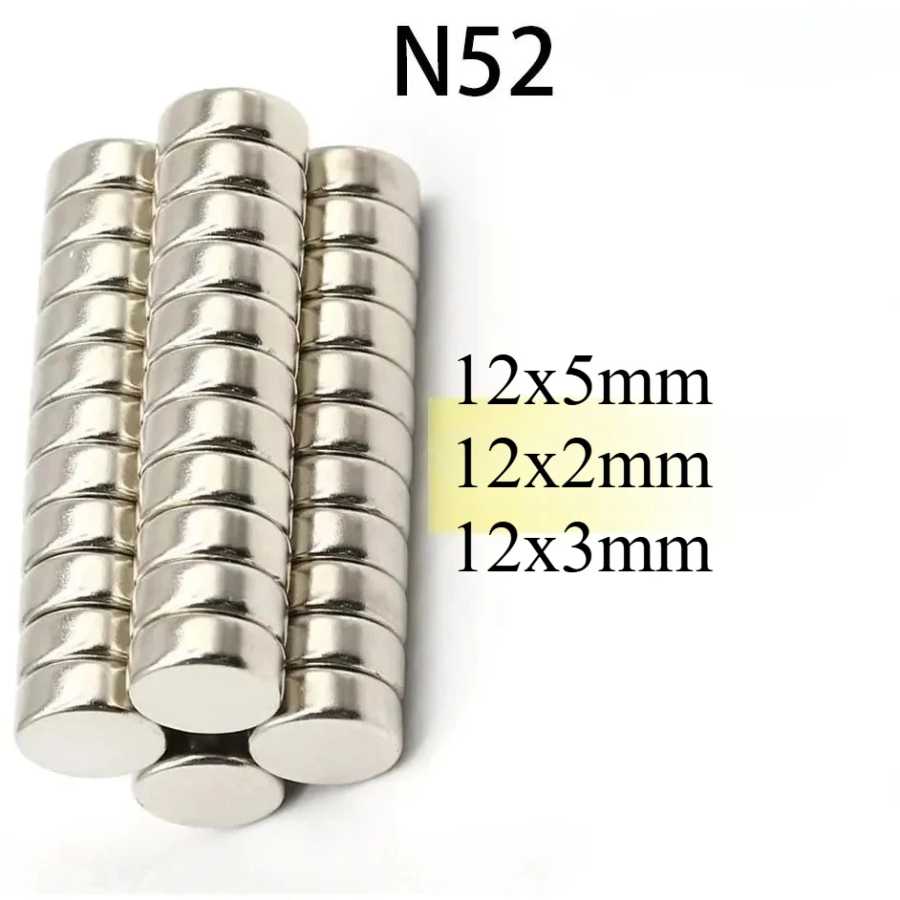 Мощные оригинальные магниты N52 12x5, 12x3, 12x2 стандартного размера для скутеров, моторов, динамиков, подвесок, медицинского оборудования, холодильников Крепеж и скобяные изделия