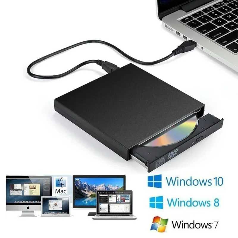 Фотография №1 товара Портативный ультратонкий DVD-привод Rom для ПК, ноутбука, настольного компьютера, внешнего