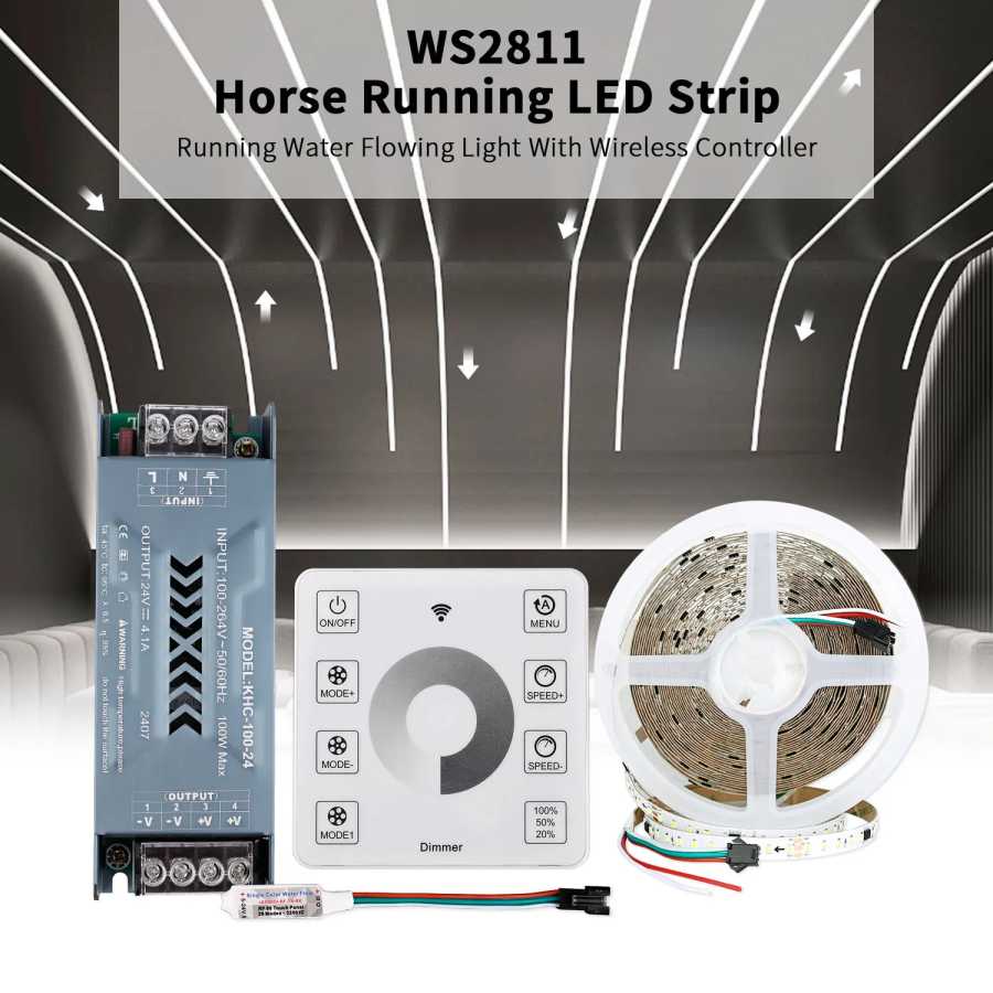 10 м WS2811 Светодиодная лента с бегущей водой SMD2835 Horse Race Pixel адресуемый гибкий линейный светильник 120 светодиодов/м 24 В Светодиодная подсветка