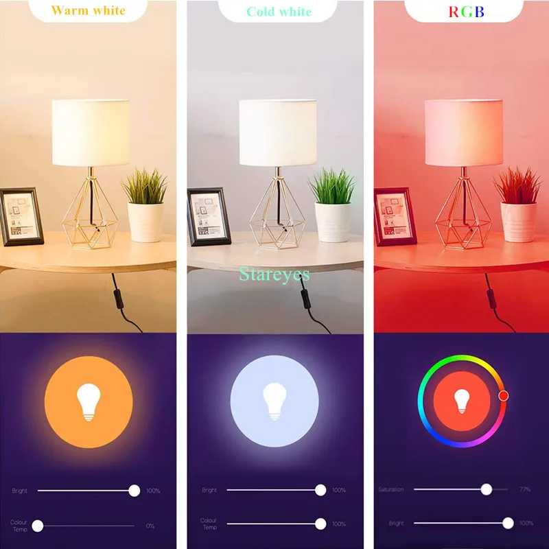 Фотография №3 товара Умная Светодиодная лампа Tuya Zigbee RGB CCT E27, 9 Вт,