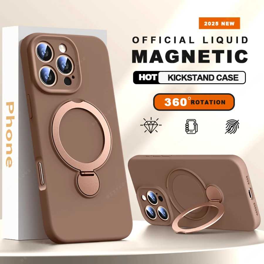 Чехол-подставка для телефона Magsafe для iPhone 16 Plus 13 14 15 16 Pro Max, жидкий силиконовый магнитный держатель для зарядки, мягкий чехол Чехлы и чехлы для мобильных телефонов