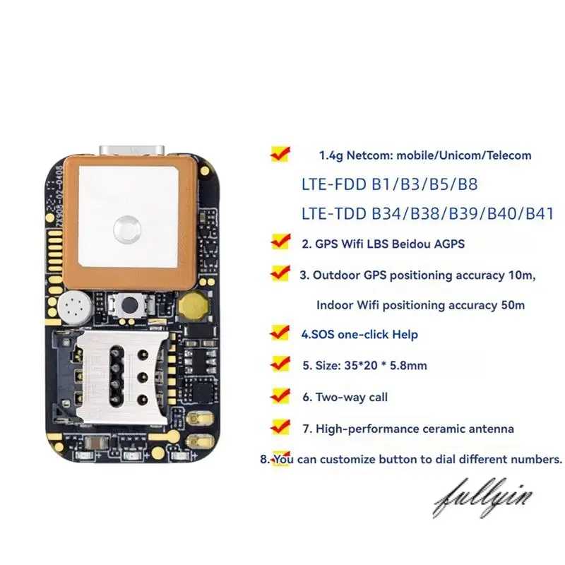 Только для батарей 3.7V Миниатюрная плата GPS-трекера ZX908 4G, локатор для транспорта/человека, Wi-Fi, Beidou, требуется пайка, без USB-питания Умные системы общественной безопасности