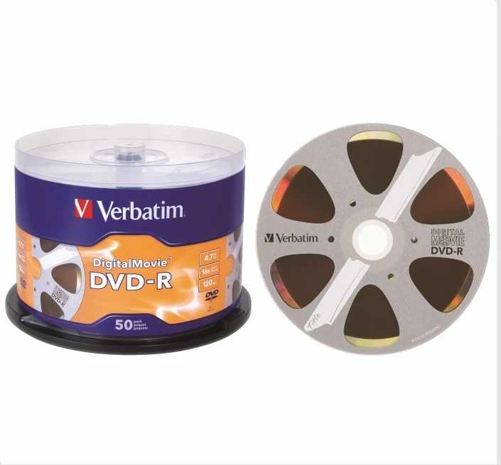 Verbatim DigitalMovie DVD-R диски 4,7 GB DATA-120MIN 16X Speed Blank диски DVD-R 50 Упаковка Хранение данных