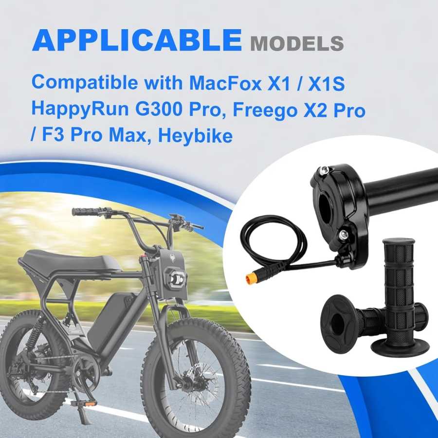 Фотография №1 товара Полноповоротная ручка газа для электровелосипедов Macfox, Surron Style, 3-контактная, 12В-72В,
