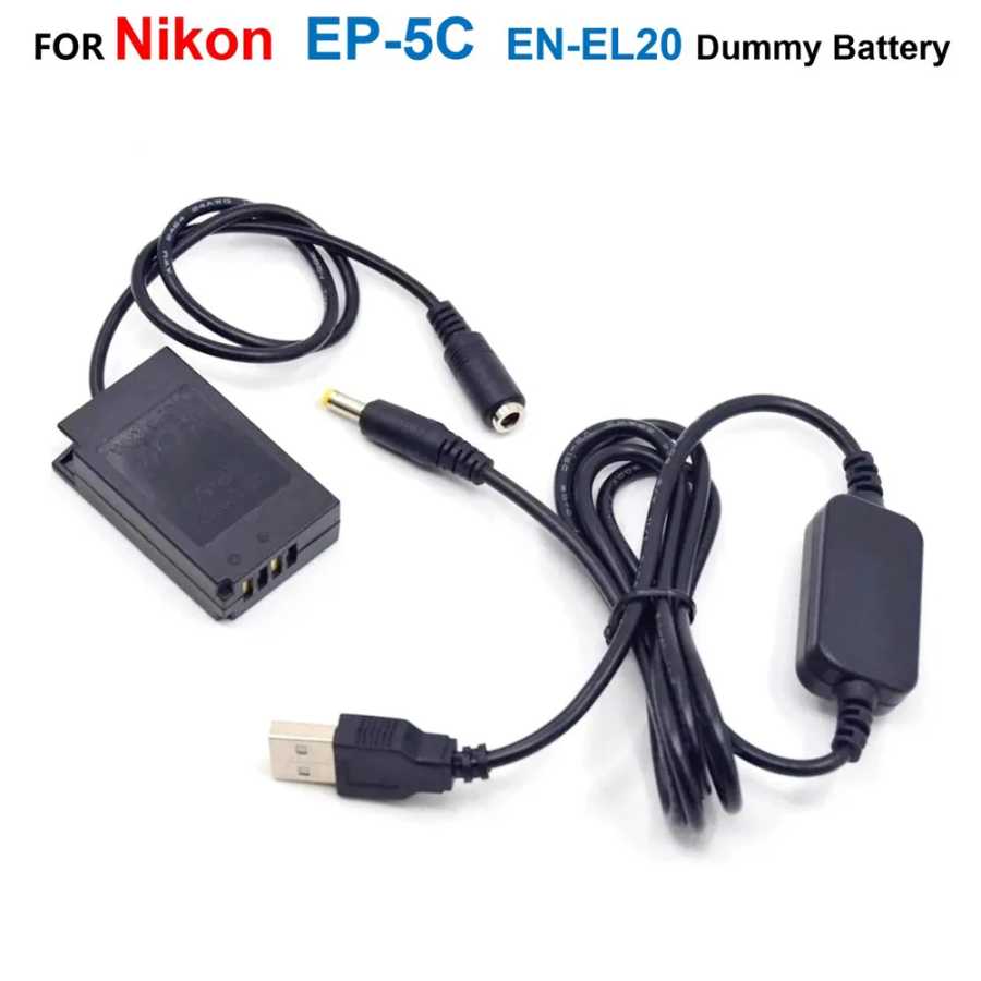 Соединитель EP - 5C EN - EL20 Фальшивый аккумулятор + EH5 Зарядное устройство USB Кабель для Nikon 1J1 1J2 1J3 1S1 1AW1 1V3 p1000 DL24 - 500 COOLPIX A Аксессуары и запчасти