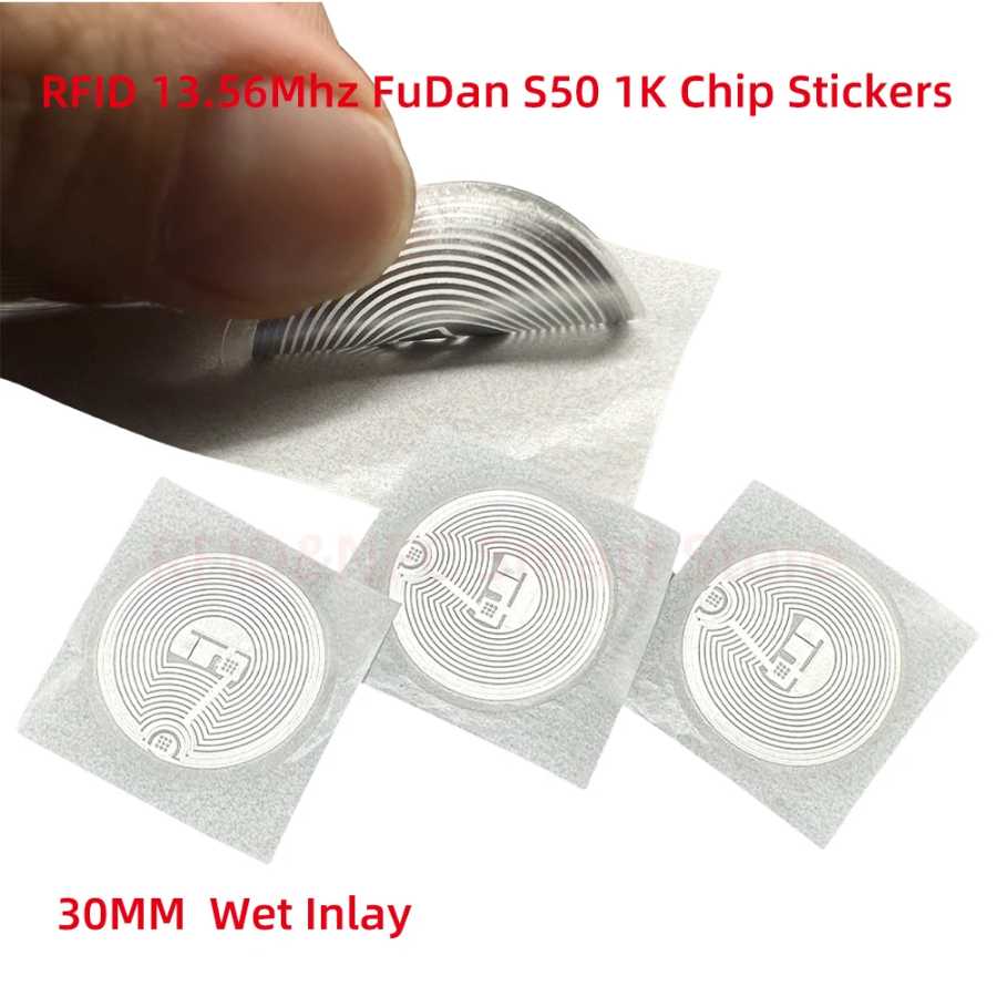 10/50 шт. RFID смарт-метки 14443A Classic 1K EV1 S50, влагостойкая наклейка-инлей F08, 1024 байта, этикетка, RFID-метки для контроля доступа и учета посещаемости Доступ к автоматизации здания