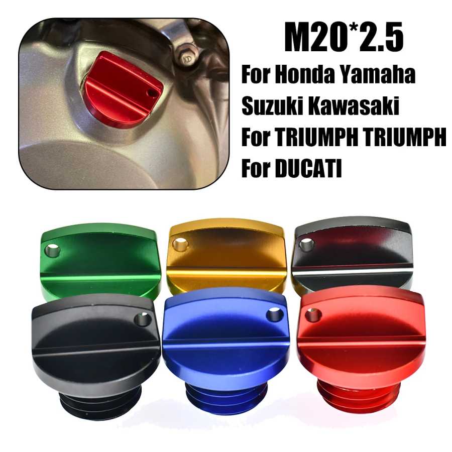 Крышка маслозаливной горловины CNC M20*2.5 для мотоциклов Honda, Yamaha, Suzuki, Kawasaki, Ducati, CBR 250RR, 1000RR, YZ250F, YZ450F Модификация & Защита