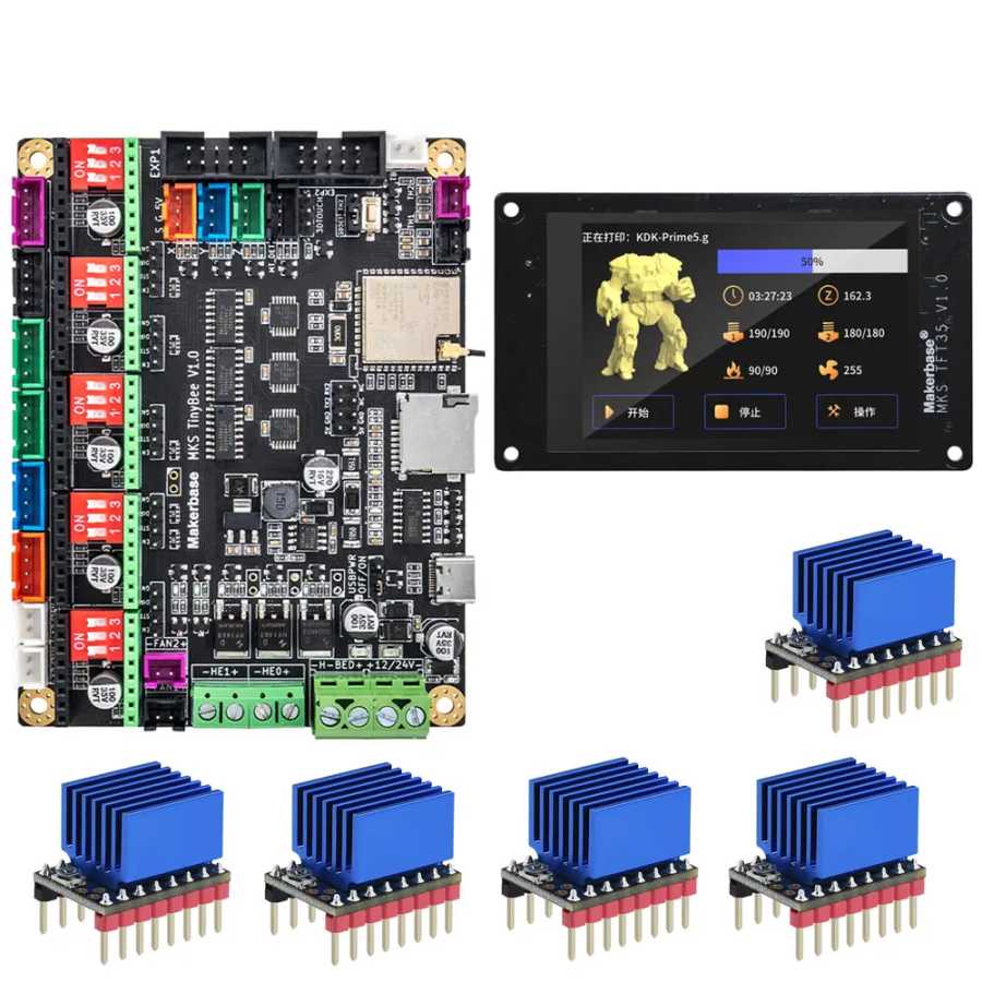 Плата управления для 3D-принтера MKS TinyBee ESP32 MCU, детали для 3D-принтера, сенсорный экран TFT35, функция Wi-Fi, драйвер TMC2209 Лазерный гравировальный станок и аксессуары