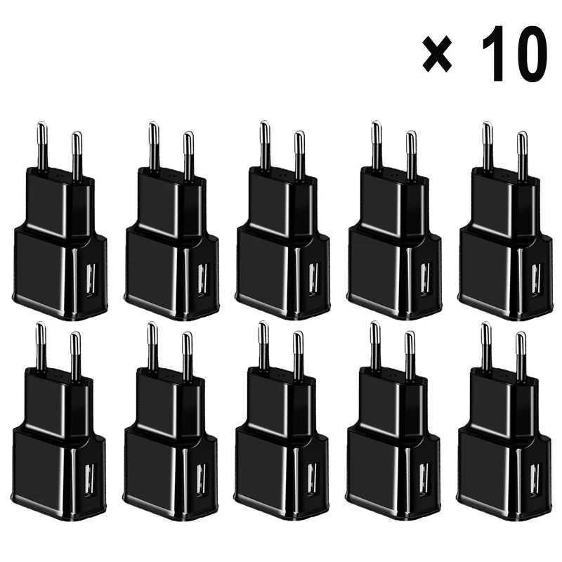 Зарядное устройство USB, 5 В, 2 А, 10 шт., для Samsung A12, A32, A52, A72, 5G, S10, S9, S8 +, S7, S6, S5 Аксессуары для мобильных телефонов