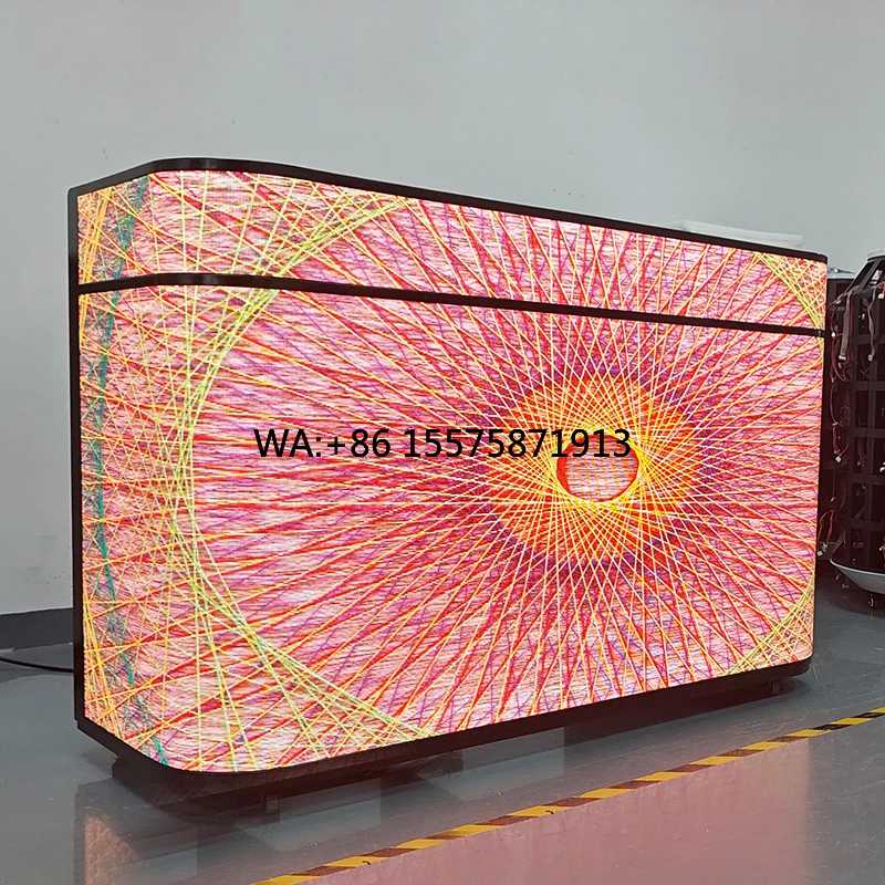 Компактный светодиодный диджейский пульт-стойка 72 дюйма (23x72x45) с двумя мобильными круглыми металлическими экранами P2.5 для эффектной крупномасштабной круговой декорации Коммерческое оборудование