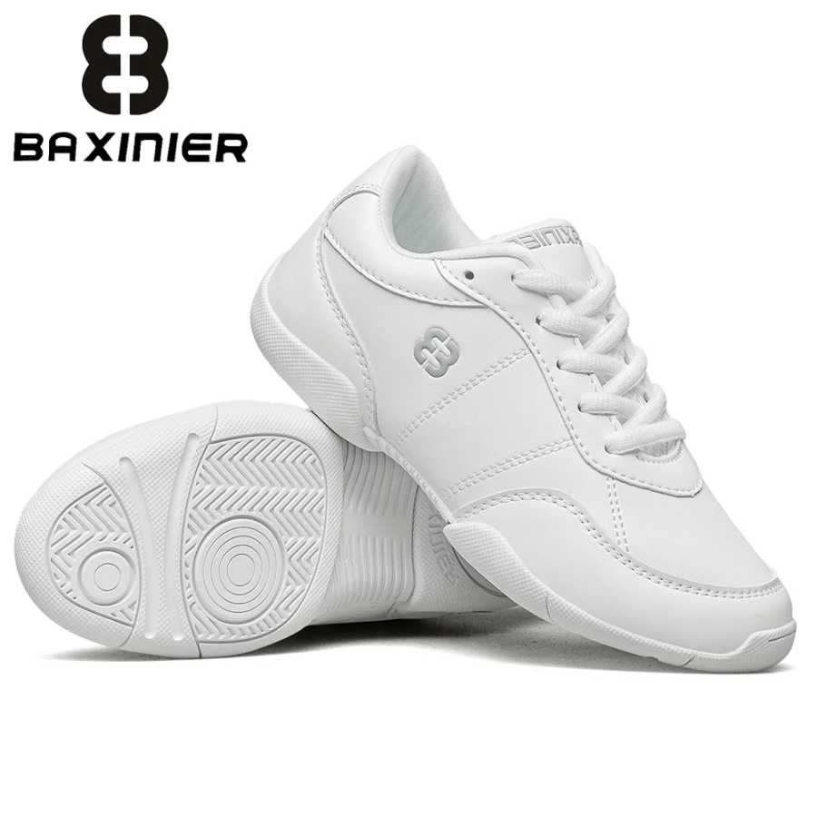 Обувь для чирлидинга BAXINIER для девочек, белые легкие дышащие кроссовки для тренировок, танцев и тенниса, детская соревновательная обувь Детская обувь