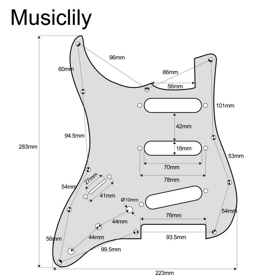 Фотография №1 товара Накладки для гитары Musiclily Pro SSS, гитарные накладки для гитары