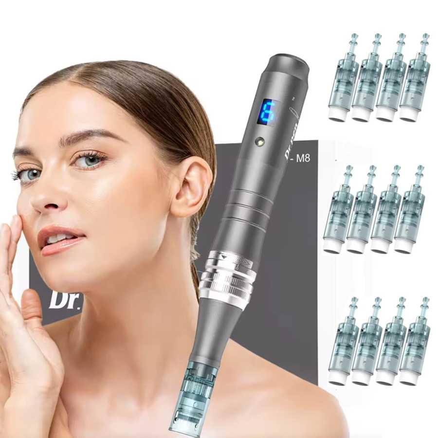 Беспроводной дермапен M8 Ultima Professional Dr Dermapen с 12 картриджами с иглами Косметологическое оборудование