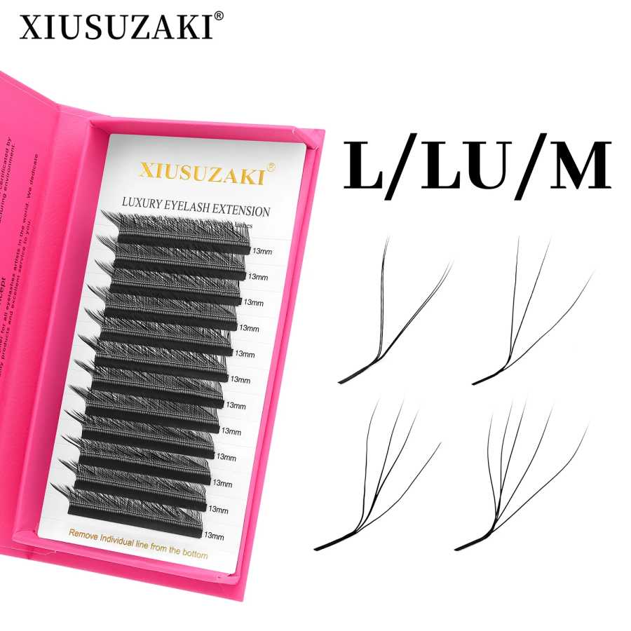 XIUSUZAKI L/LU/M Curl YY 3D 4D 5D W Наращивание ресниц Мягкие натуральные W Наращивание ресниц Готовые объемные вееры Магазин накладных ресниц Косметика