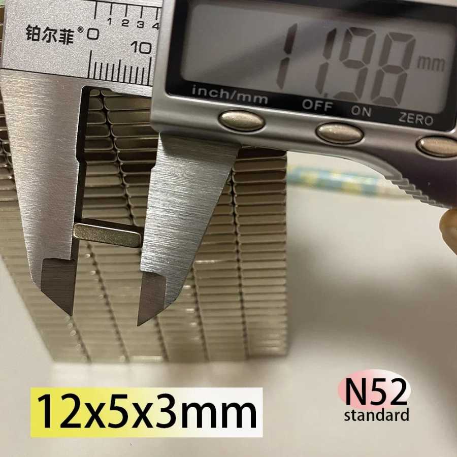 Фотография №1 товара N52 12x5x3 12x4x3 неодимовый стандартный магнит прямоугольный 3D-принтер постоянный магнитный