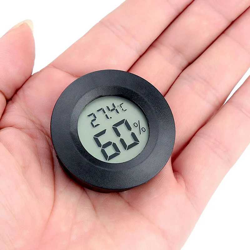 +70 &deg; Цифровой термогигрометр C Mini LCD, круглый датчик температуры и влажности для морозильной камеры и сигарного ящика Инструменты для измерения и анализа