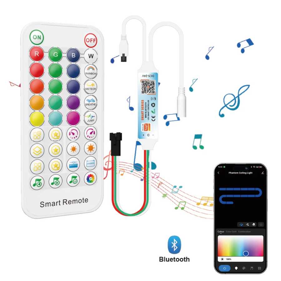 Контроллер WS2811 WS2812 SP611E SP107E Bluetooth/WIFI Music Pixel Phone APP Контроллер для WS2812B WS2815 SK6812 RGBW DC5V-24V Аксессуары для освещения