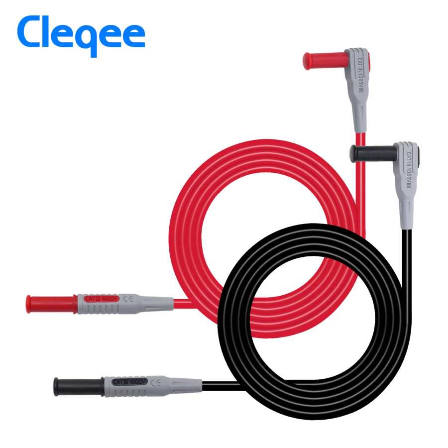 Cleqee P1032 p1033 Тестовый кабель мультиметра Литой под давлением 4 мм штекер типа &laquo;банан&raquo; Тестовая линия Прямой изогнутый тестовый кабель Инструменты для измерения и анализа