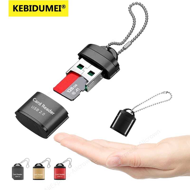 KEBIDUMEI Мини-кардридер USB 2.0 высокой скорости для карт памяти TF/Micro SD, адаптер для компьютеров, настольных ПК, ноутбуков Хранение данных