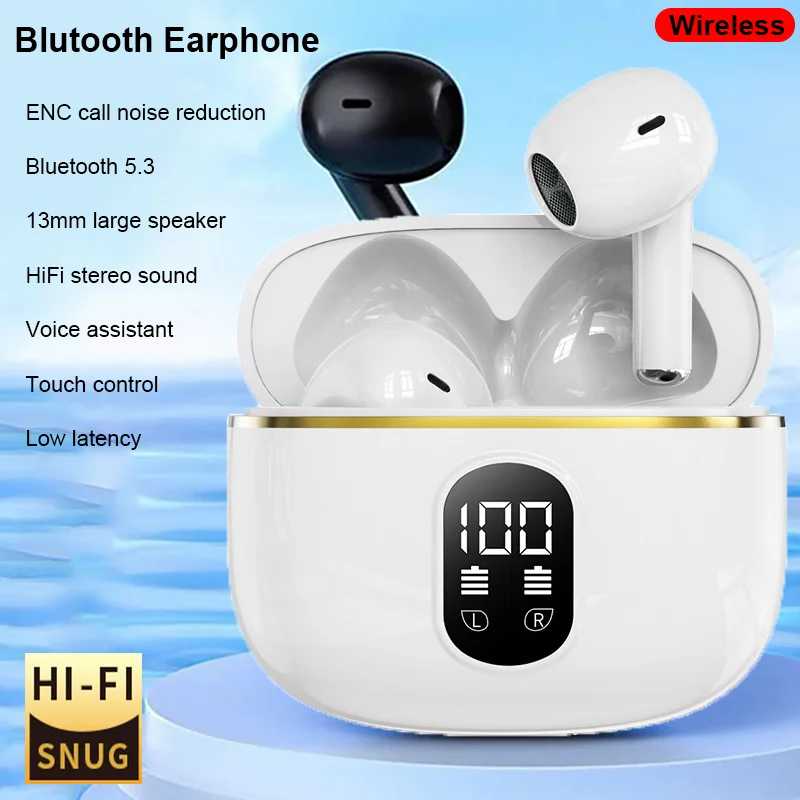 Беспроводные наушники для Xiaomi и Lenovo с Bluetooth, LED-дисплеем заряда, HD-звонками, HiFi стереозвуком, для Air и iPad Портативное аудио и видео