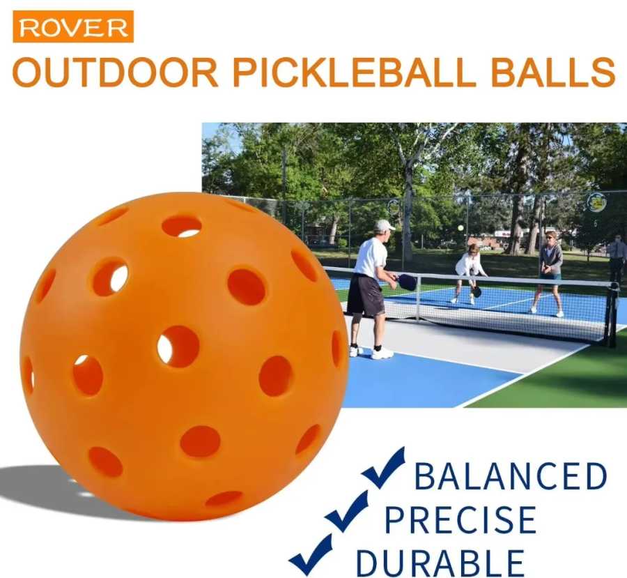 Фотография №4 товара Pickleball 74 мм прочные 40 отверстий уличные 6/12/24 шт. Pickleballs