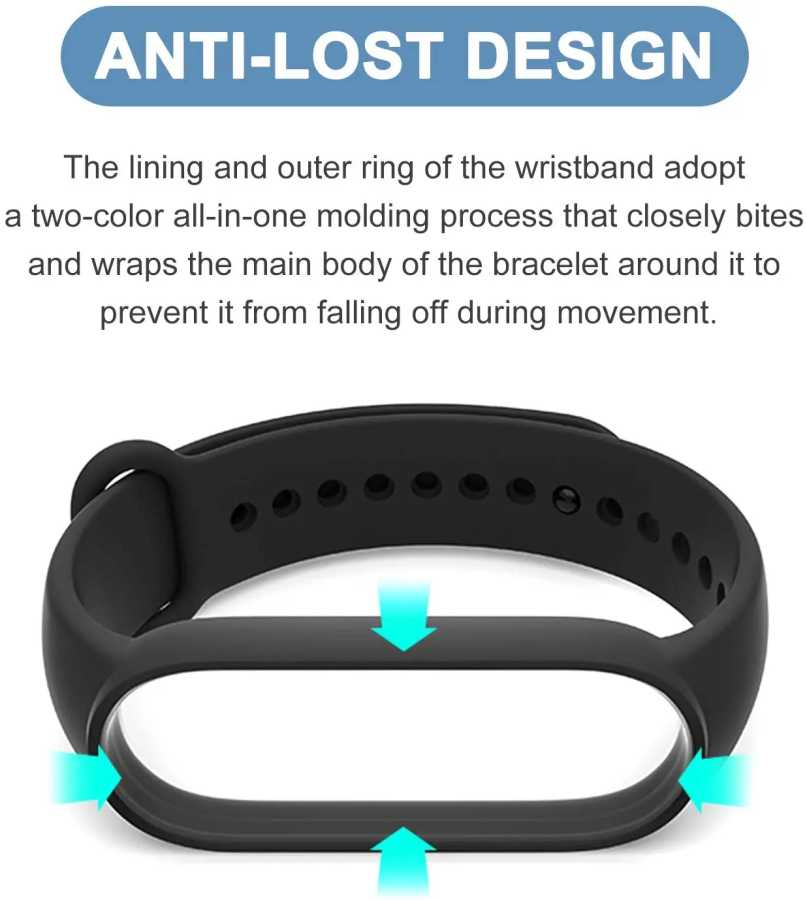 Фотография №4 товара Ремешок силиконовый для Xiaomi Mi Band 7, браслет для смарт-часов