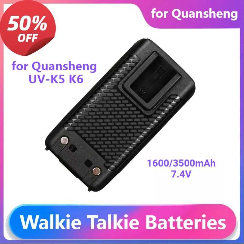 Аккумулятор для Quansheng UV-K5 K6, аккумулятор большой емкости, беспроводная машина UVK6 UVK5 1600/3500 мАч Walkie Talkie Аксессуары & Запчасти